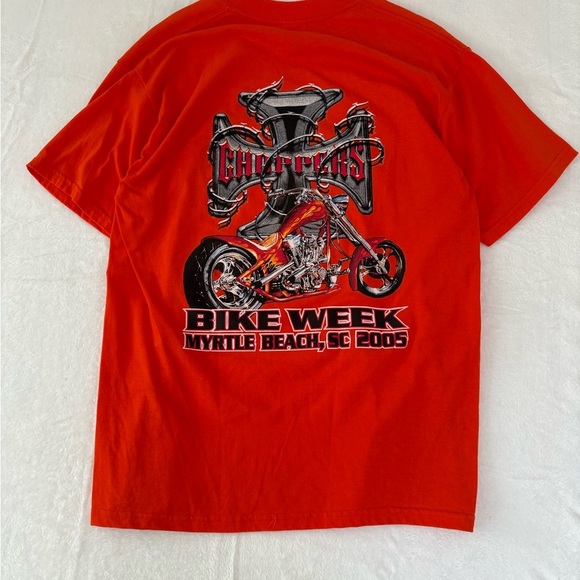 Vintage Choppers Bike week Chrome Orange Graphic T-Shirt Large - Picture 3 of 6